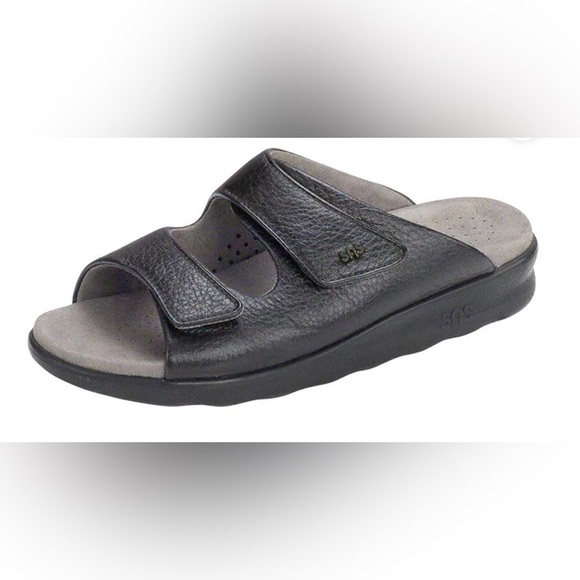 SAS Women’s Black Leather Slide Sandals - Picture 5 of 10